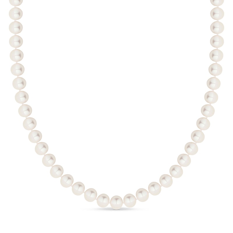 14K Yellow Gold and White Freshwater Pearl Necklace